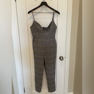 NBD (Via Revolve) - Plaid Jumpsuit - Black & White - Size M - adjustable straps